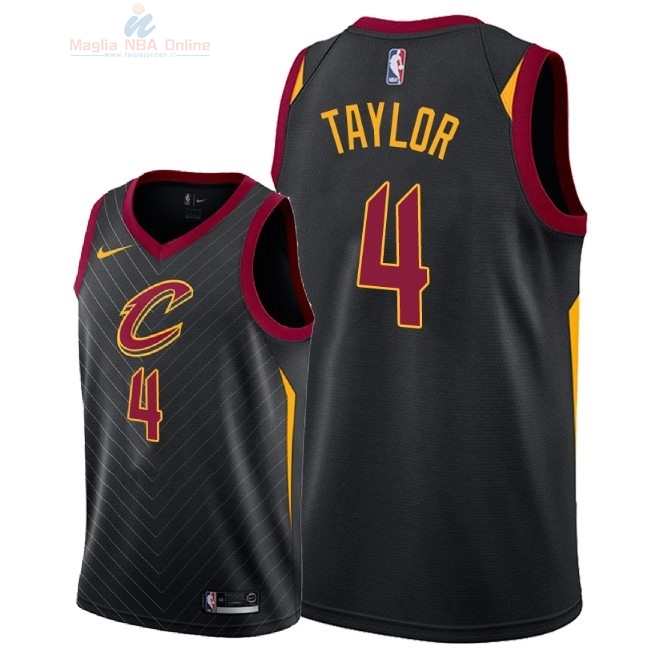Acquista Maglia NBA Nike Cleveland Cavaliers #4 Isaiah Taylor Nero Statement 2018