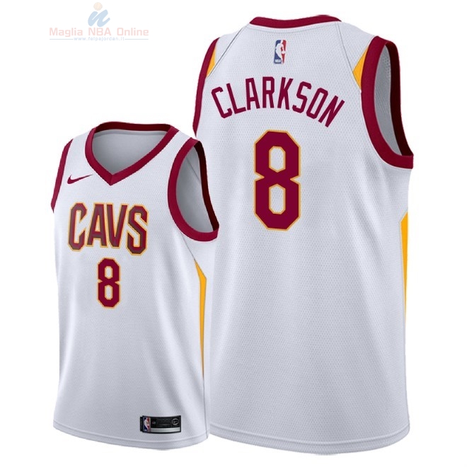 Acquista Maglia NBA Nike Cleveland Cavaliers #8 Jordan Clarkson Bianco Association 2018