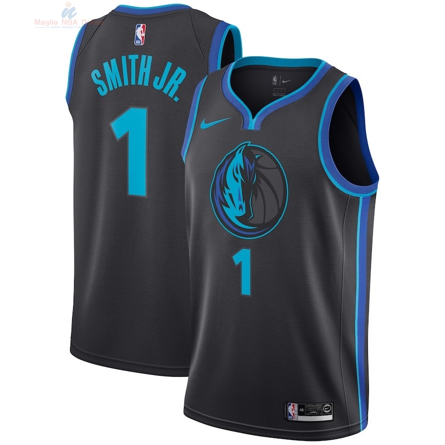 Acquista Maglia NBA Nike Dallas Mavericks #1 Dennis Smith Jr Nike Antracite Città 2018-19