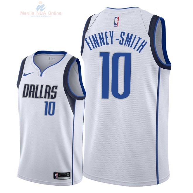 Acquista Maglia NBA Nike Dallas Mavericks #10 Dorian Finney Smith Bianco Association 2018