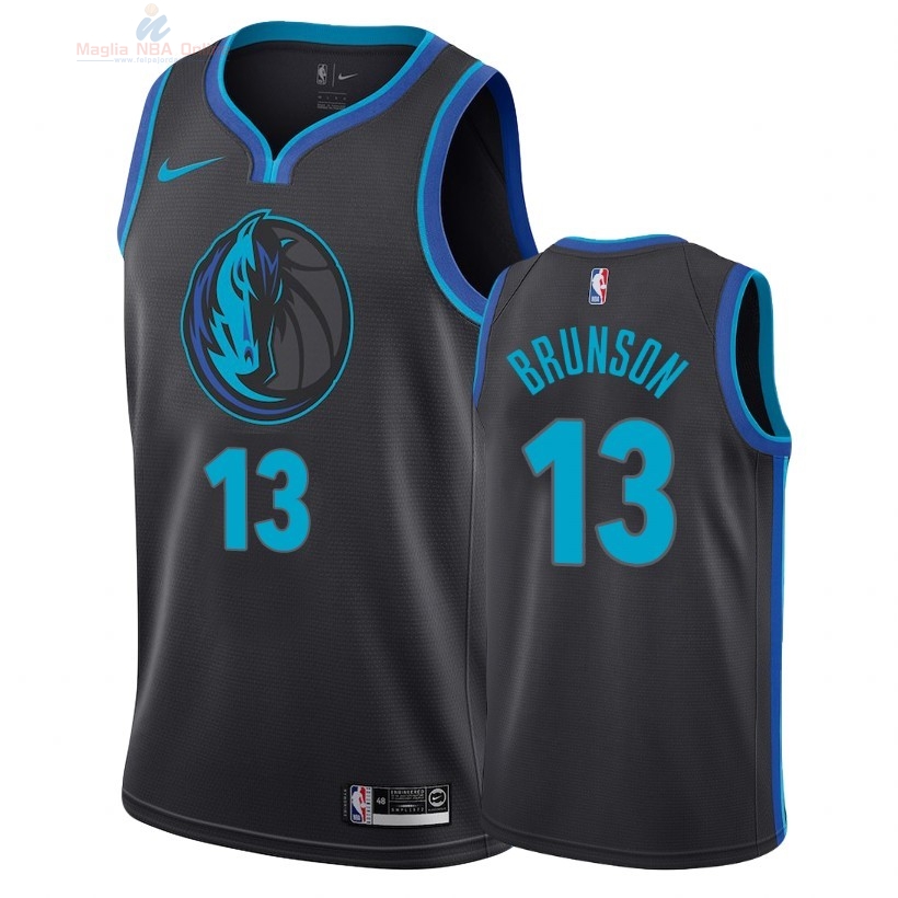 Acquista Maglia NBA Nike Dallas Mavericks #13 Jalen Brunson Nike Antracite Città 2018-19