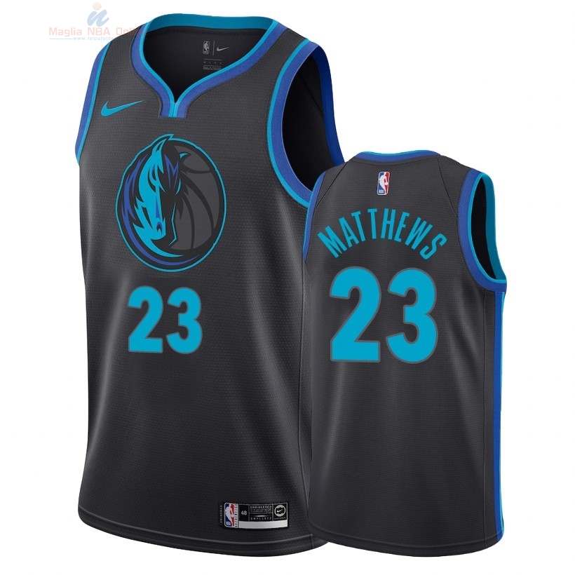 Acquista Maglia NBA Nike Dallas Mavericks #23 Wesley Matthews Nike Antracite Città 2018-19