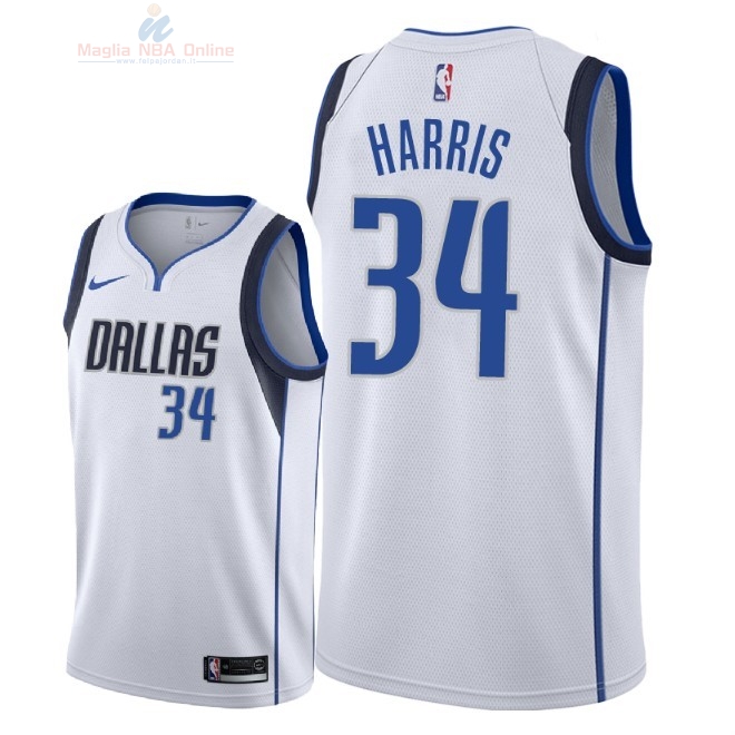 Acquista Maglia NBA Nike Dallas Mavericks #34 Devin Harris Bianco Association 2018