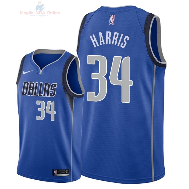 Acquista Maglia NBA Nike Dallas Mavericks #34 Devin Harris Blu Icon 2018