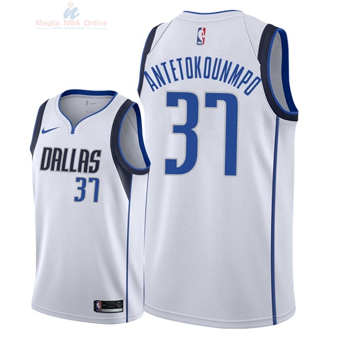 Acquista Maglia NBA Nike Dallas Mavericks #37 Kostas Antetokounmpo Bianco Association 2018