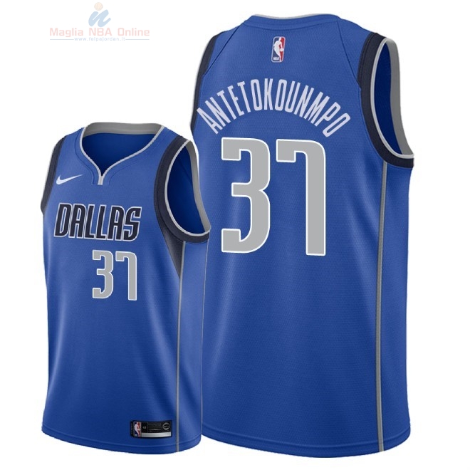 Acquista Maglia NBA Nike Dallas Mavericks #37 Kostas Antetokounmpo Blu Icon 2018