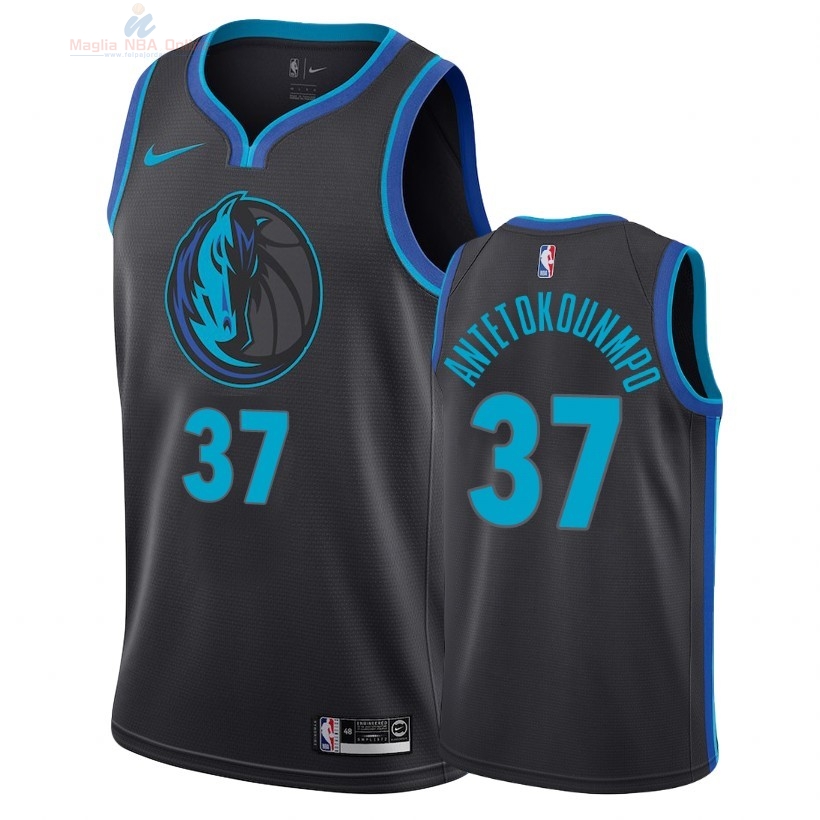 Acquista Maglia NBA Nike Dallas Mavericks #37 Kostas Antetokounmpo Nike Antracite Città 2018-19