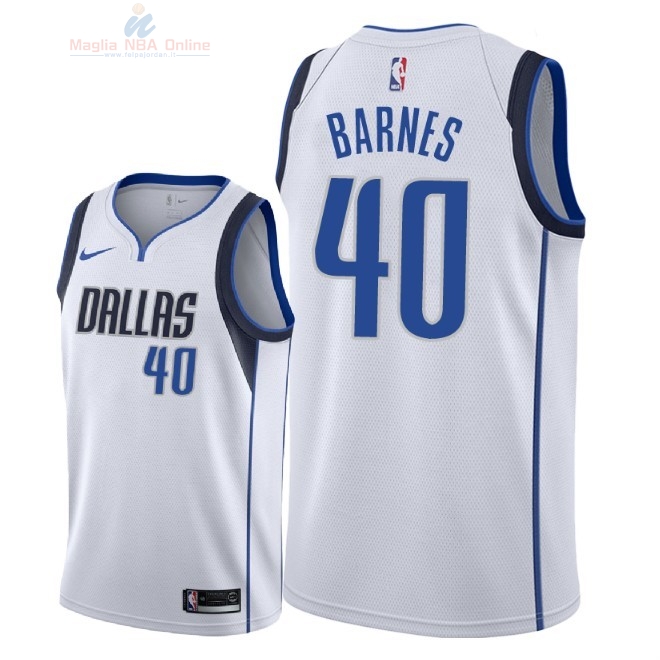 Acquista Maglia NBA Nike Dallas Mavericks #40 Harrison Barnes Bianco Association 2018