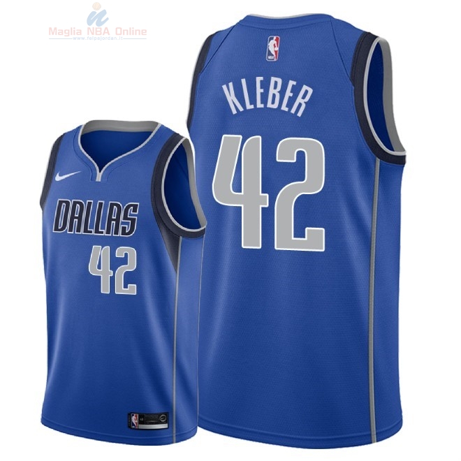 Acquista Maglia NBA Nike Dallas Mavericks #42 Maxi Kleber Blu Icon 2018