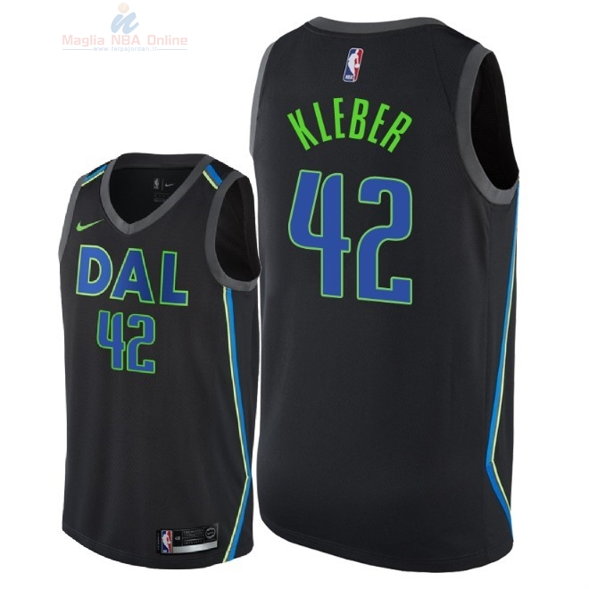 Acquista Maglia NBA Nike Dallas Mavericks #42 Maxi Kleber Nike Nero Città 2018