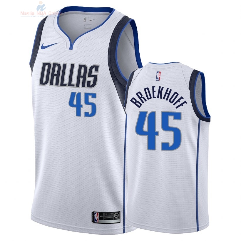 Acquista Maglia NBA Nike Dallas Mavericks #45 Ryan Broekhoff Bianco Association 2018