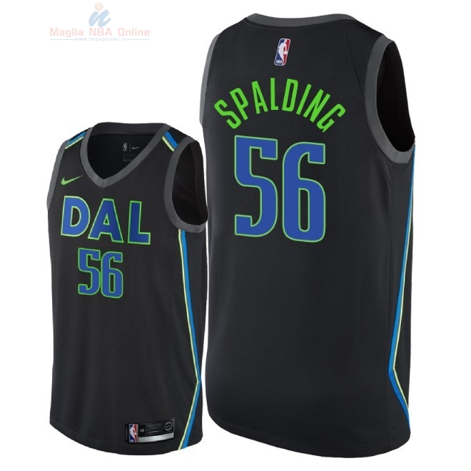 Acquista Maglia NBA Nike Dallas Mavericks #56 Ray Spalding Nike Nero Città 2018