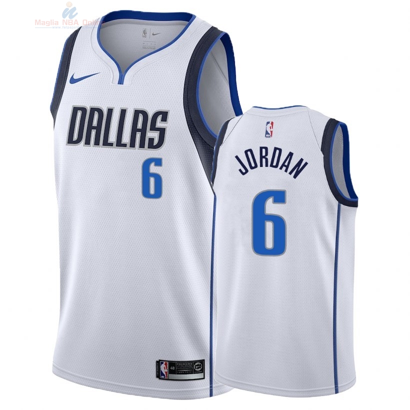 Acquista Maglia NBA Nike Dallas Mavericks #6 DeAndre Jordan Bianco Association 2018