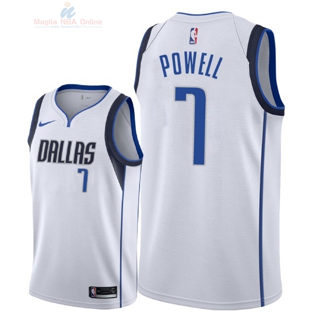 Acquista Maglia NBA Nike Dallas Mavericks #7 Dwight Powell Bianco Association 2018