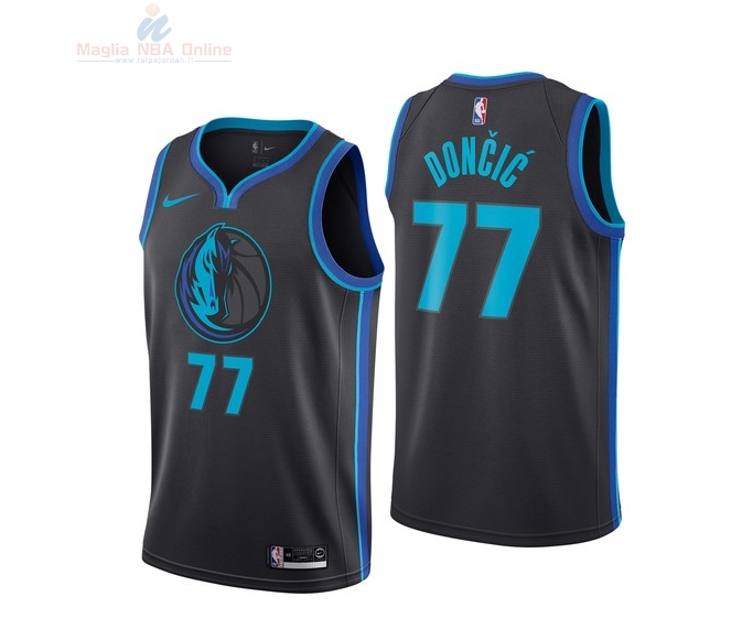 Acquista Maglia NBA Nike Dallas Mavericks #77 Luka Doncic Nike Antracite Città 2018-19