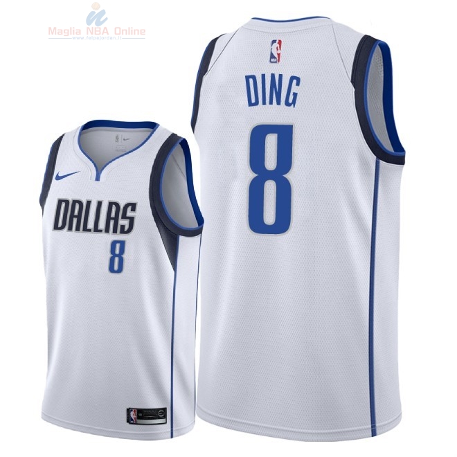Acquista Maglia NBA Nike Dallas Mavericks #8 Ding Yanyuhang Bianco Association 2018