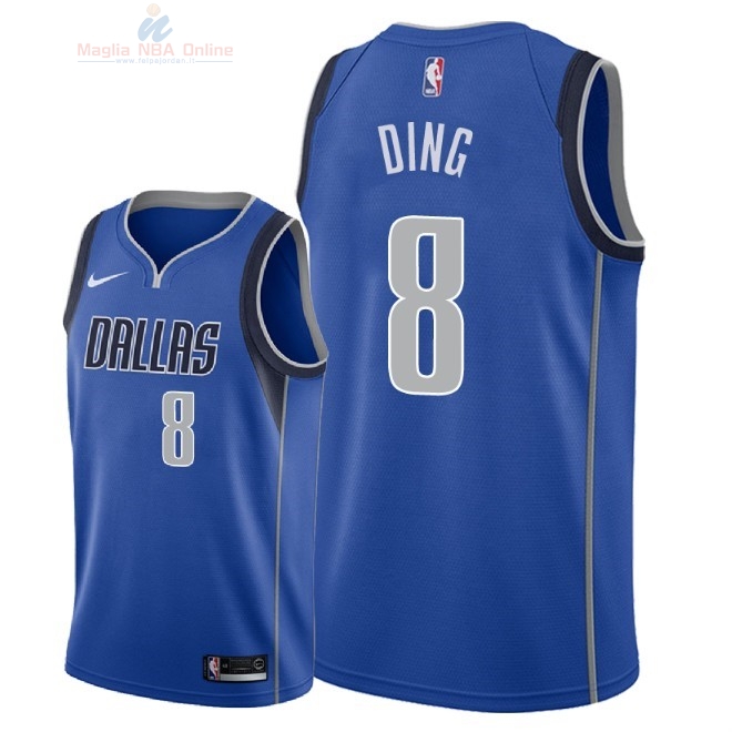 Acquista Maglia NBA Nike Dallas Mavericks #8 Ding Yanyuhang Blu Icon 2018