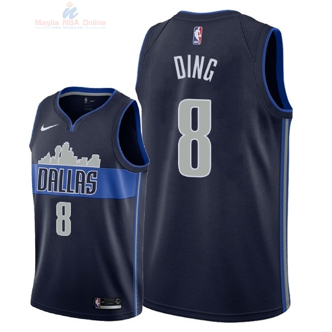 Acquista Maglia NBA Nike Dallas Mavericks #8 Ding Yanyuhang Nero Statement 2018