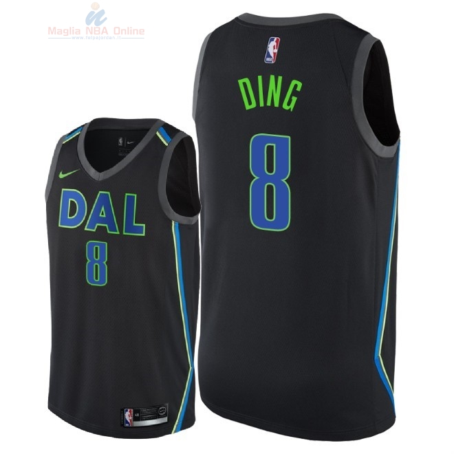 Acquista Maglia NBA Nike Dallas Mavericks #8 Ding Yanyuhang Nike Nero Città 2018