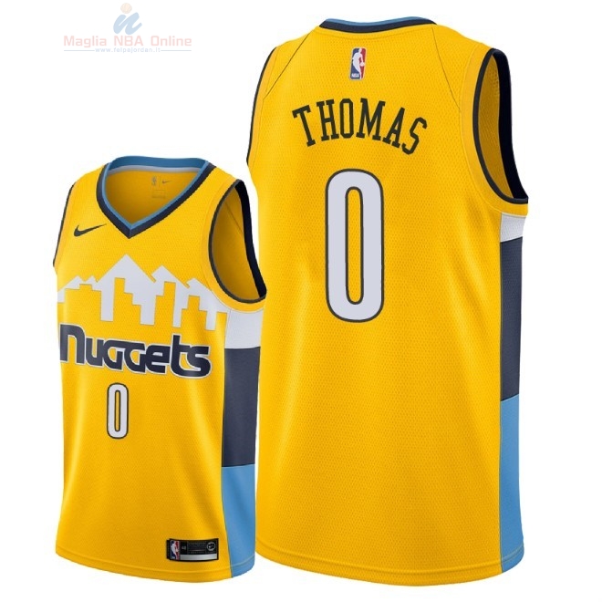 Acquista Maglia NBA Nike Denver Nuggets #0 Isaiah Thomas Giallo Statement 2018