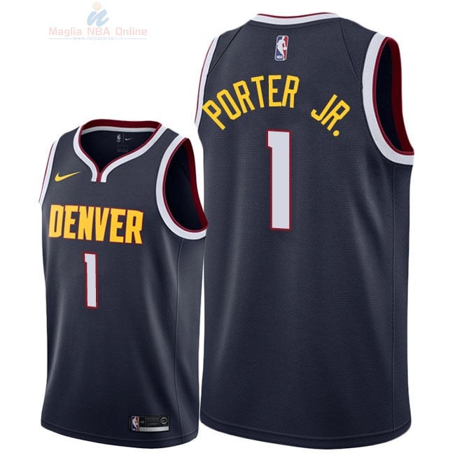 Acquista Maglia NBA Nike Denver Nuggets #1 Michael Porter Jr Marino Icon 2018-19