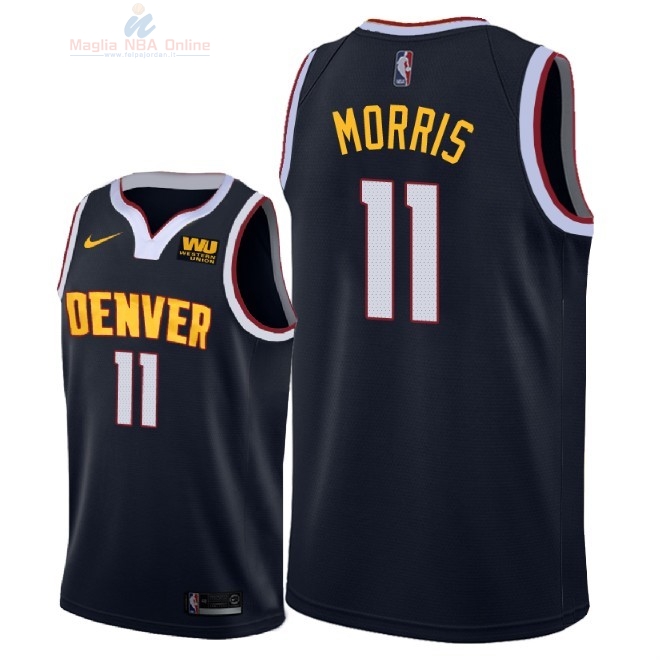 Acquista Maglia NBA Nike Denver Nuggets #11 Monte Morris Marino Icon 2018-19