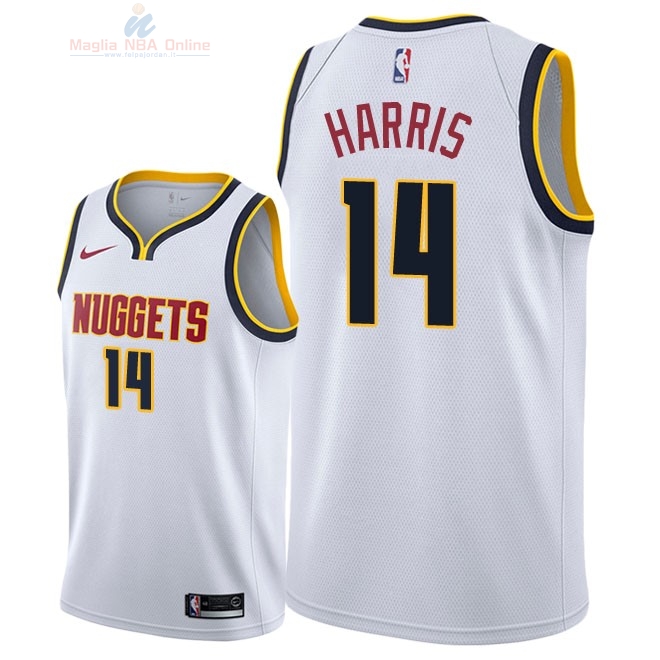 Acquista Maglia NBA Nike Denver Nuggets #14 Gary Harris Bianco Association 2018-19