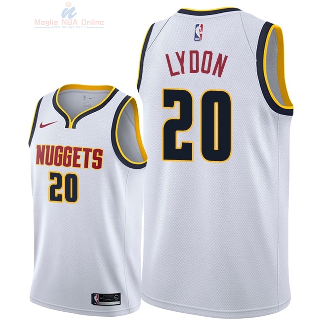 Acquista Maglia NBA Nike Denver Nuggets #20 Tyler Lydon Bianco Association 2018-19