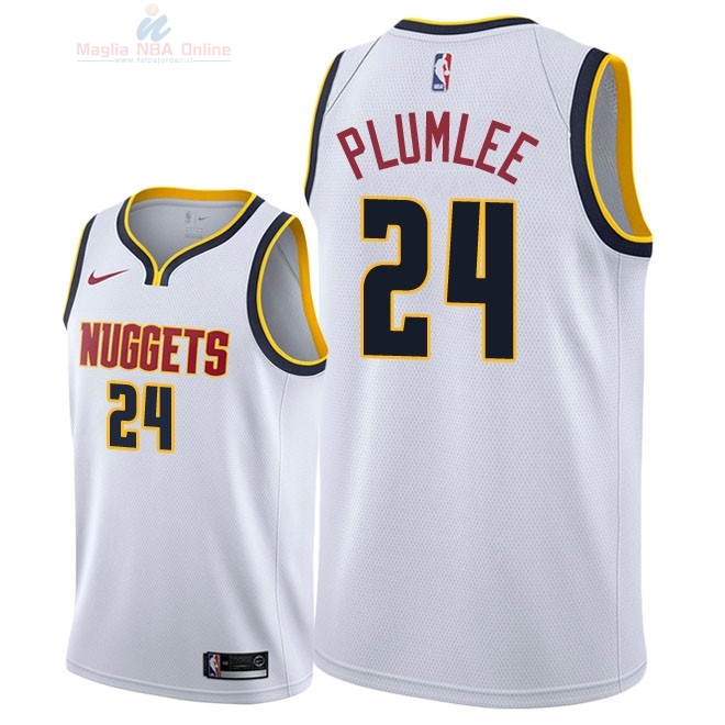 Acquista Maglia NBA Nike Denver Nuggets #24 Mason Plumlee Bianco Association 2018-19