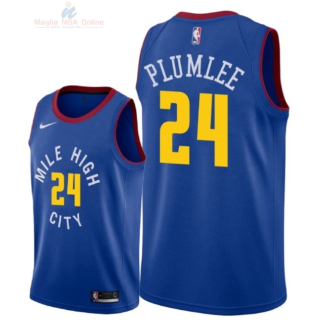 Acquista Maglia NBA Nike Denver Nuggets #24 Mason Plumlee Blu Statement 2018-19