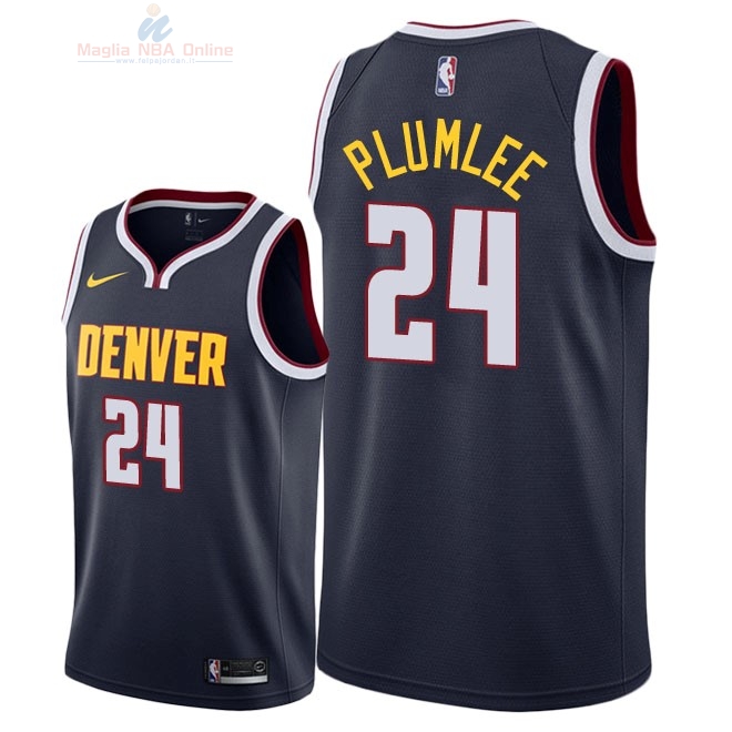 Acquista Maglia NBA Nike Denver Nuggets #24 Mason Plumlee Marino Icon 2018-19