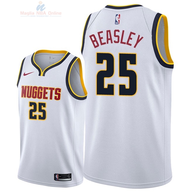 Acquista Maglia NBA Nike Denver Nuggets #25 Malik Beasley Bianco Association 2018-19