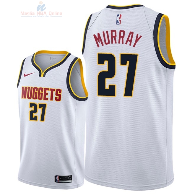 Acquista Maglia NBA Nike Denver Nuggets #27 Jamal Murray Bianco Association 2018-19