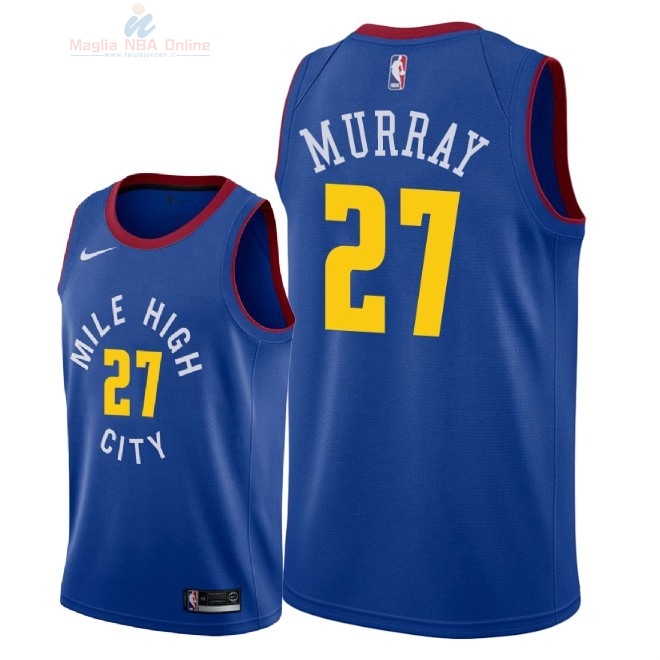 Acquista Maglia NBA Nike Denver Nuggets #27 Jamal Murray Blu Statement 2018-19