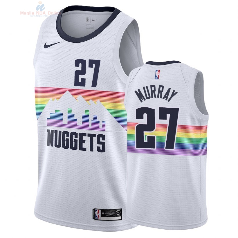 Acquista Maglia NBA Nike Denver Nuggets #27 Jamal Murray Nike Bianco Città 2018-19