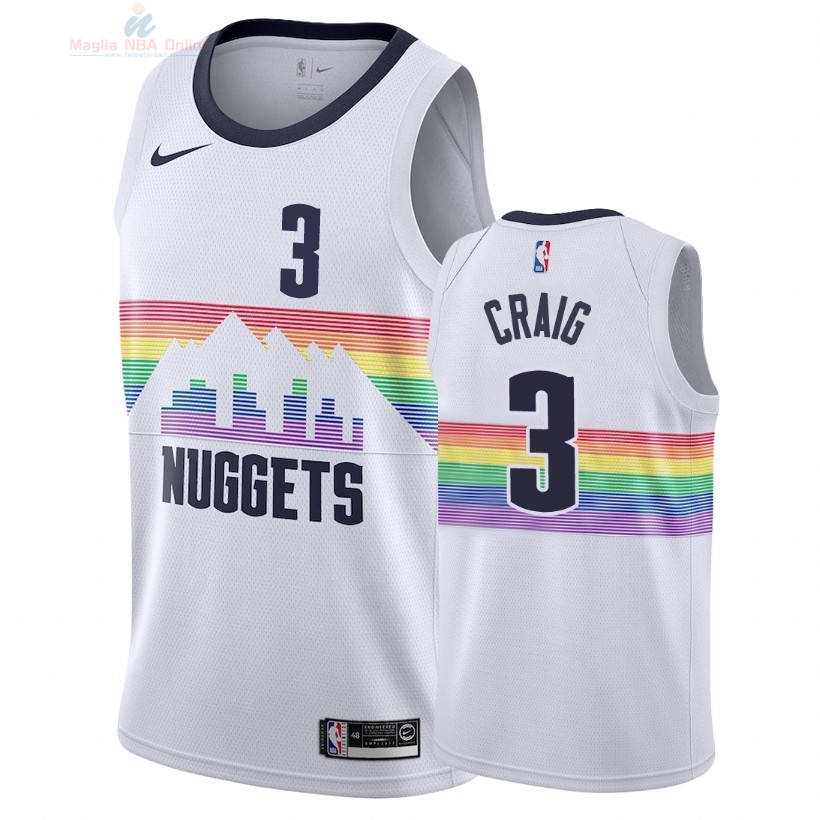 Acquista Maglia NBA Nike Denver Nuggets #3 Torrey Craig Nike Bianco Città 2018-19