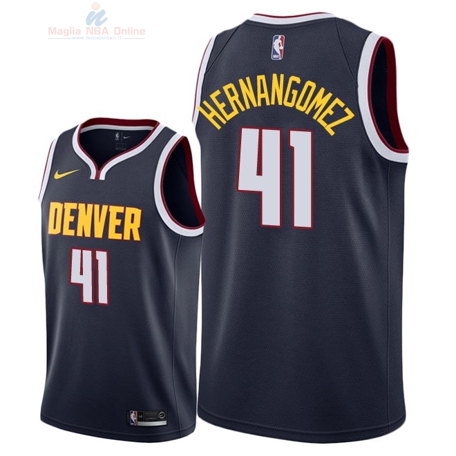 Acquista Maglia NBA Nike Denver Nuggets #41 Juan Hernangomez Marino Icon 2018-19