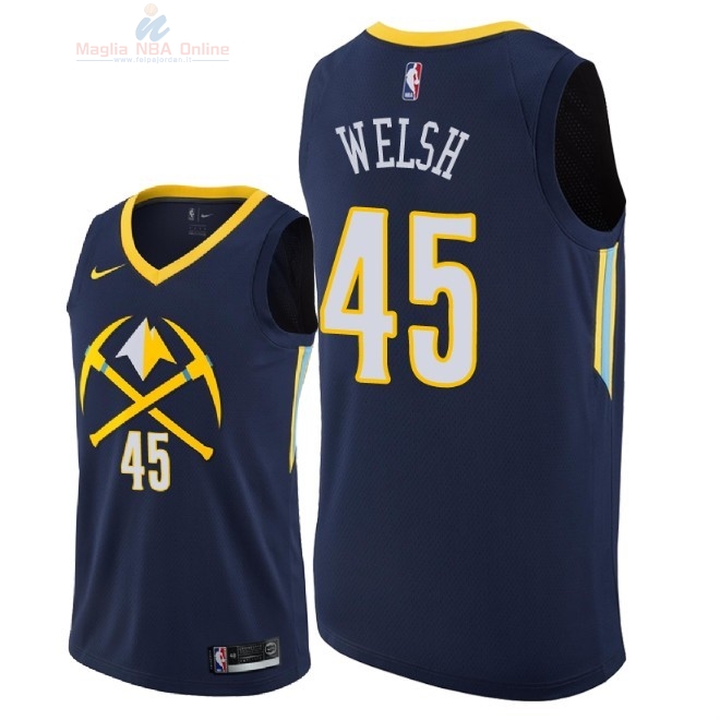 Acquista Maglia NBA Nike Denver Nuggets #45 Thomas Welsh Nike Marino Città 2018