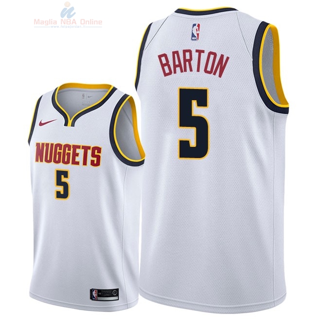 Acquista Maglia NBA Nike Denver Nuggets #5 Will Barton Bianco Association 2018-19