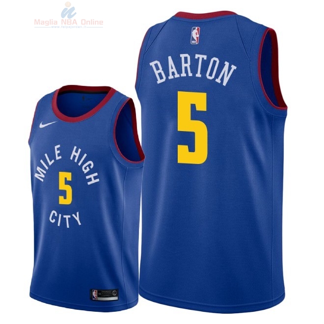 Acquista Maglia NBA Nike Denver Nuggets #5 Will Barton Blu Statement 2018-19