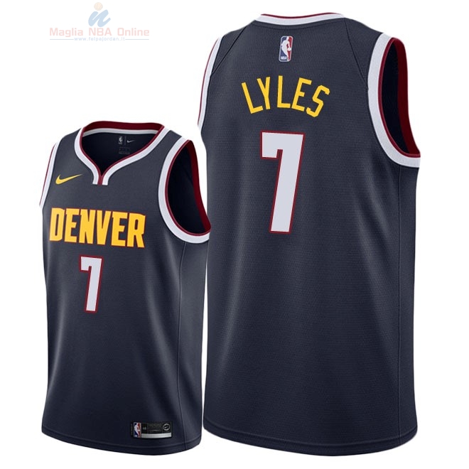 Acquista Maglia NBA Nike Denver Nuggets #7 Trey Lyles Marino Icon 2018-19