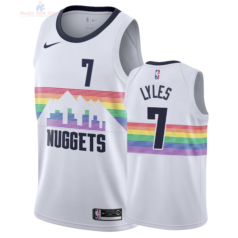 Acquista Maglia NBA Nike Denver Nuggets #7 Trey Lyles Nike Bianco Città 2018-19