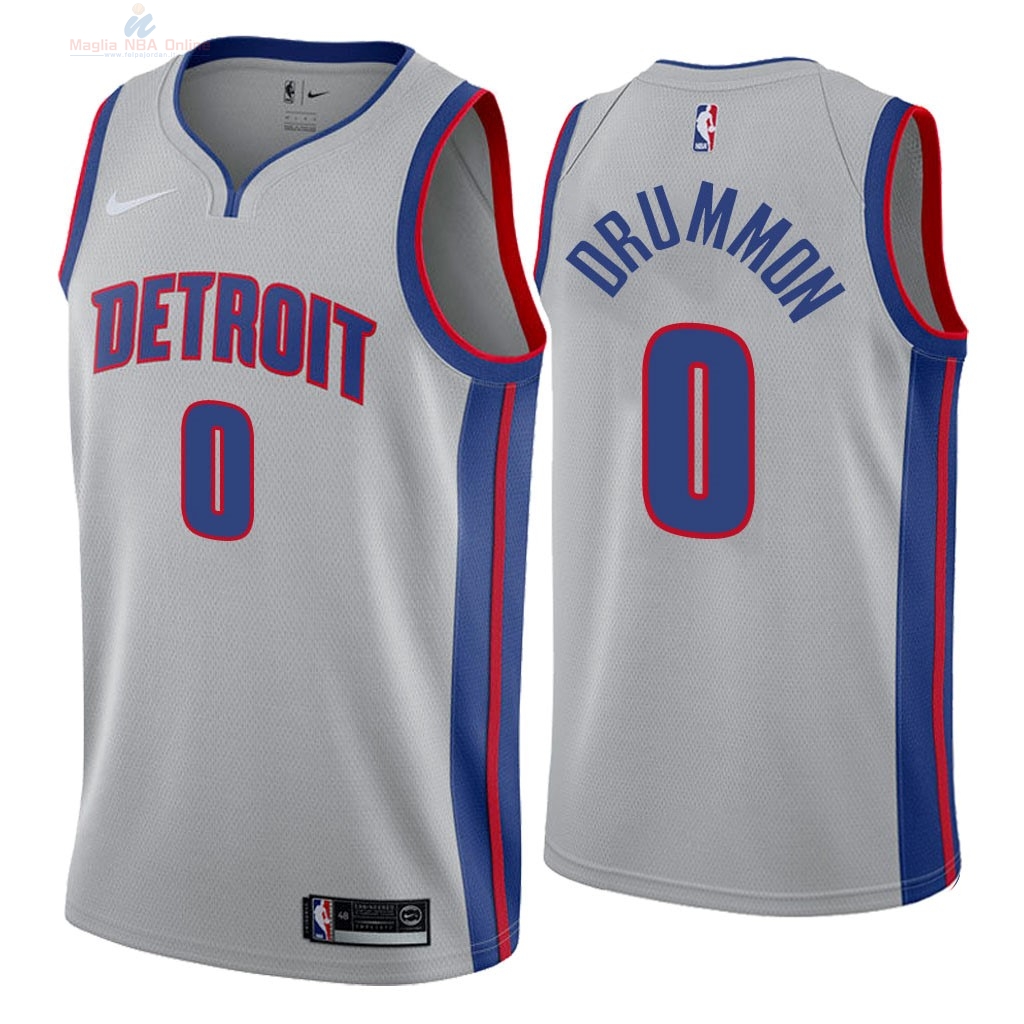 Acquista Maglia NBA Nike Detroit Pistons #0 Andre Drummond Grigio Statement 2018