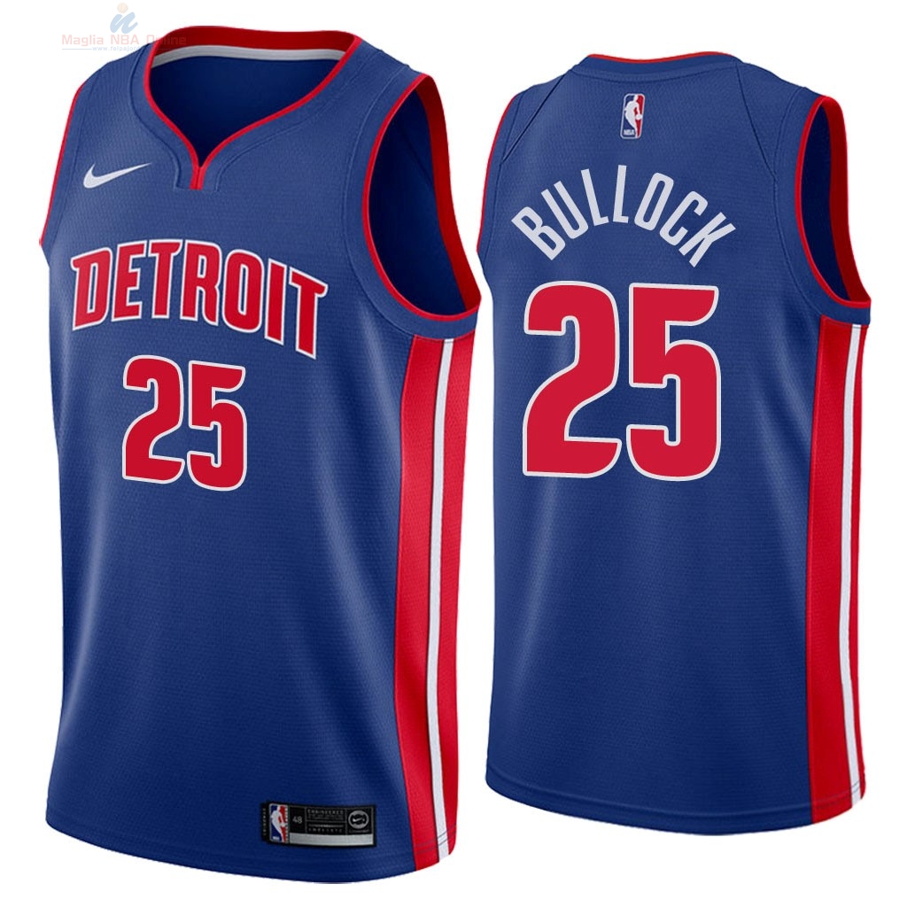 Acquista Maglia NBA Nike Detroit Pistons #25 Reggie Bullock Blu Icon 2018