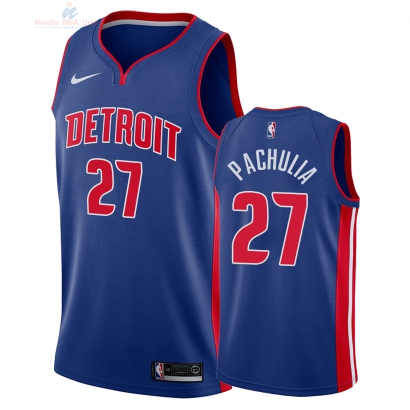 Acquista Maglia NBA Nike Detroit Pistons #27 Zaza Pachulia Blu Icon 2018