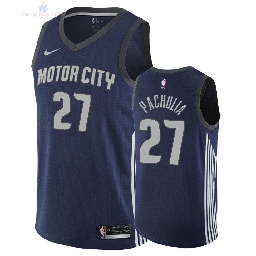 Acquista Maglia NBA Nike Detroit Pistons #27 Zaza Pachulia Nike Marino Città 2018