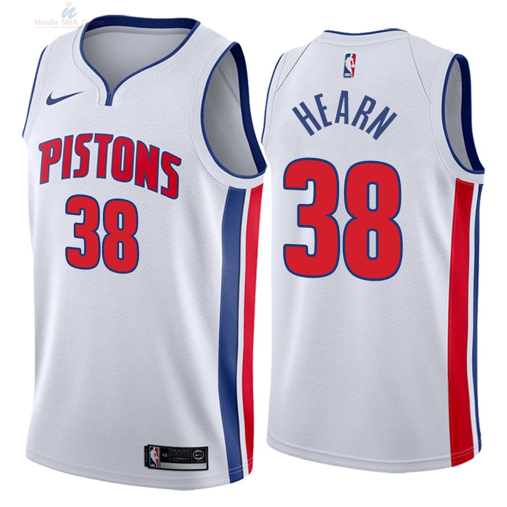 Acquista Maglia NBA Nike Detroit Pistons #38 Reggie Hearn Bianco Association 2018