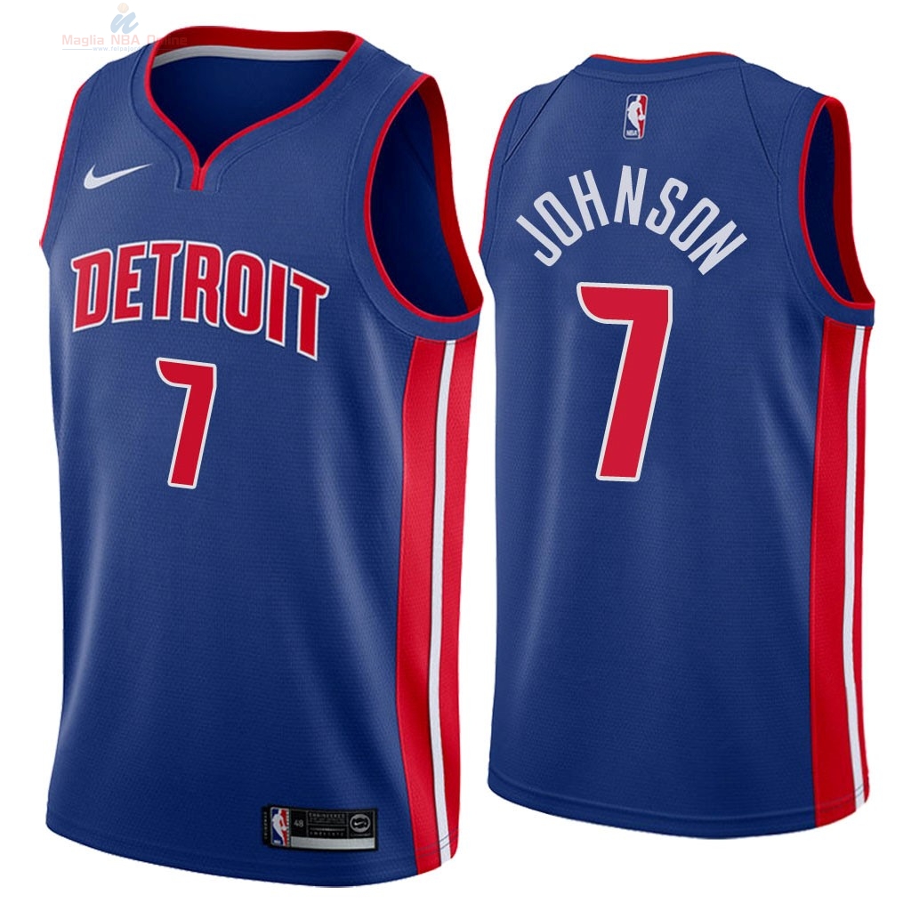 Acquista Maglia NBA Nike Detroit Pistons #7 Stanley Johnson Blu Icon 2018