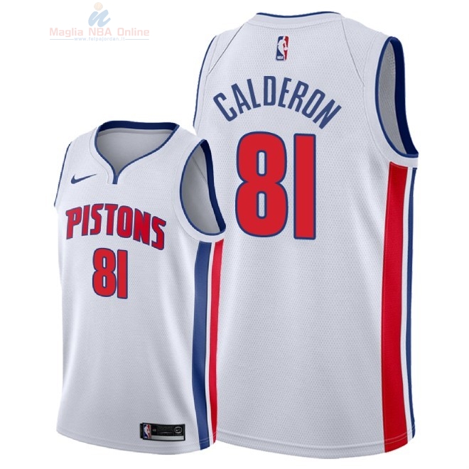 Acquista Maglia NBA Nike Detroit Pistons #81 Jose Calderon Bianco Association 2018-19