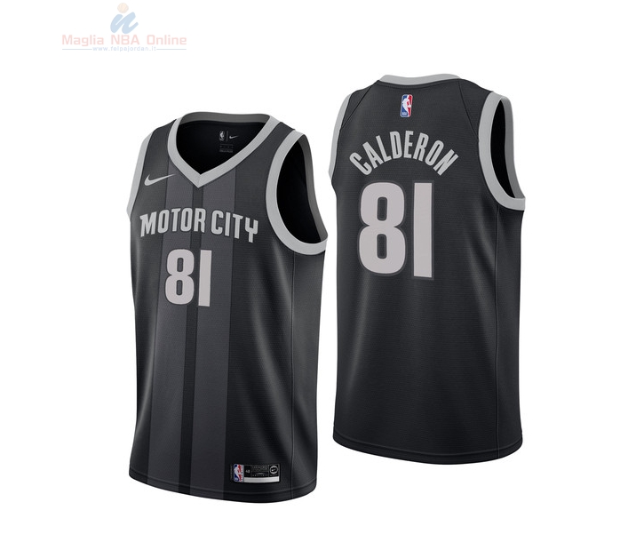 Acquista Maglia NBA Nike Detroit Pistons #81 Jose Calderon Nike Nero Città 2018-19